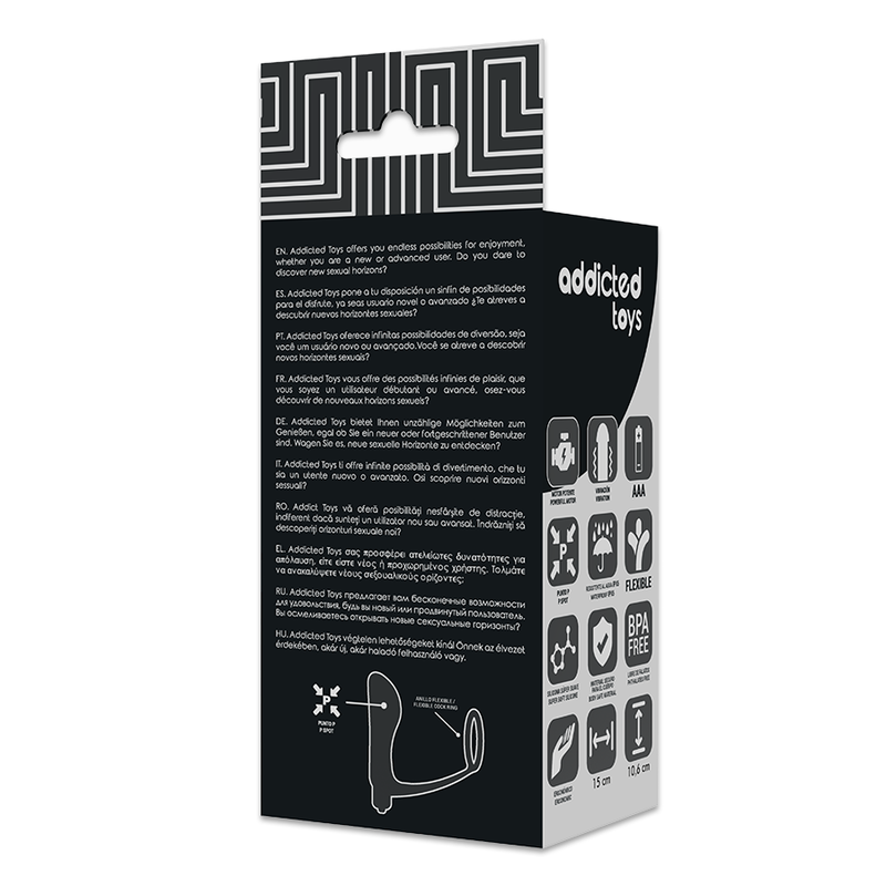 ADDICTED TOYS - ANALPLUG MIT VIBRATION UND PENISRING